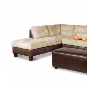 Two-Toned Contemporary Sectional Sofa w/Extra Long Chaise