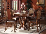 Cherry Finish Classic Counter Height Dining Set w/Carved Details