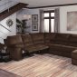 Dark Chocalate Micro Suede Contemporary Reclining Sectional Sofa