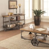 701128 Coffee Table 3Pc Set in Rustic Brown by Coaster w/Options