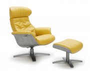 Karma Lounge Chair in Mustard Leather by J&M w/Options
