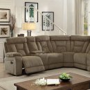 Maybell Sectional Sofa CM6773MC w/Recliners in Mocha Fabric