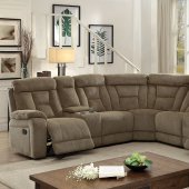 Maybell Sectional Sofa CM6773MC w/Recliners in Mocha Fabric