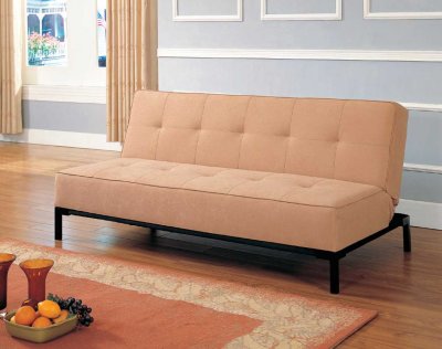 Tan Microfiber Contemporary Sofa Bed Convertible