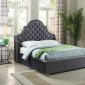 Madison Upholstered Bed in Grey Velvet Fabric w/Options