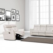 8501 Reclining Sofa in White Half Leather by ESF w/Options