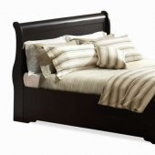 Cappuccino Finish Contemporary Bed With Curves
