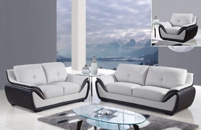 U3250 Sofa in Grey & Black Bonded Leather by Global Furniture