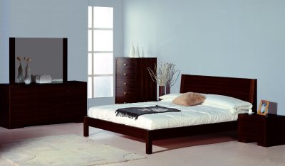 Contemporary Bedroom Furniture Sets on Wenge Finish Contemporary Bedroom Set At Furniture Depot