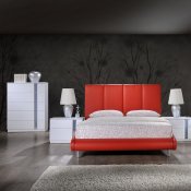 8272-Jody Bedroom by Global w/Red PU Upholstered Bed & Options