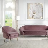 Abey Sofa LV00205 in Pink Velvet by Acme w/Options