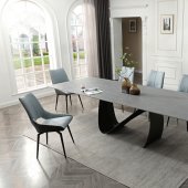9087 Dining Table Dark Gray by ESF w/Optional 1239 Chairs