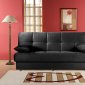 Black Microfiber Contemporary Elegant Sofa Bed w/Storage