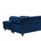 Sabrina Sectional Sofa 667 in Navy Velvet Fabric by Meridian