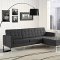 Loft Sectional Sofa in Dark Gray Fabric by Modway