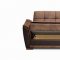 Two-Tone Brown Treated Microfiber Modern Convertible Sofa Bed