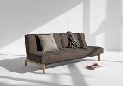 Splitback Sofa Bed in Dark Brown w/Eik Legs by Innovation