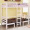 White Finish Modern Twin Over Twin Convertible Loft Bunk Bed