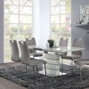 Glissand 7Pc Dining Room Set 5599-71 White & Taupe - Homelegance