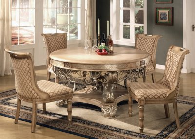 Light Brown Finish Traditional 5Pc Dining Room Set w/Options