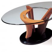 Artistic Coffee Table with Oval Glass Top