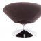 Espresso Microfiber Modern Leisure Chair w/Swivel Chromed Base