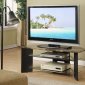 Faux Marble Top & Espresso Wood Finish Modern TV Stand