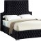 Sedona Upholstered Bed in Black Velvet Fabric w/Options