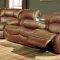 Transitional Brown Bonded Leather Sectional w/Recliner Mechanism