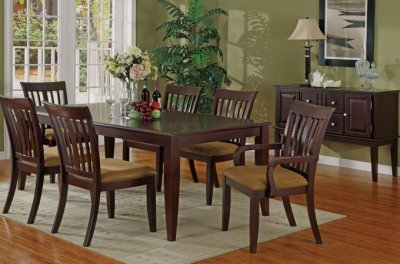 Casual Dining Sets on Dark Cherry Finish Casual Dining Room W Options At Furniture Depot