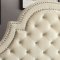 Madison Upholstered Bed in Cream Velvet Fabric w/Options