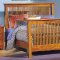Mission Oak Finish Traditional Bed w/Optional Case Pieces