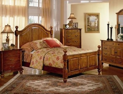  King Headboards on Walnut Finish Classic Bedroom With Arched Headboard At Furniture Depot