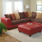 Multi Color Modern Sectional Sofa w/Optional Ottoman