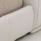 White Full Italian Leather Modern Bed w/Cushioned Headboard