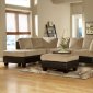 Light Brown Microfiber Two-Tone Sectional Sofa w/Bycast Base