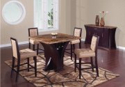 Tan Faux Marble Top Modern Bar Height Dinette Set