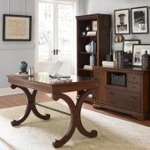 Brookview 2pc Office Desk Set 378-HO in Rustic Cherry by Liberty
