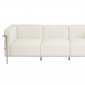 White Top Grain Italian Leather Modern Sofa w/Steel Tube Frame