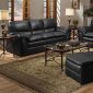 Black Bonded Leather Contemporary Sofa & Loveseat Set