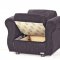 Charcoal Chenille Fabric Contemporary Sofa Bed w/Optional Items