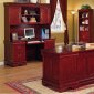 Deep Cherry Classic Office Desk W/Storage Drawers