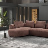 Aceso Sectional Sofa LV03240 in Brown Chenille Fabric by Acme