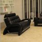 Bentley Black Bonded Leather 3Pc Sofa Set by VIG