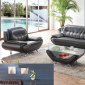 SP819B Sofa in Black Bonded Leather by Pantek w/Options