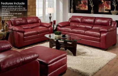 Cardinal Bonded Leather Traditional Sofa & Loveseat Set