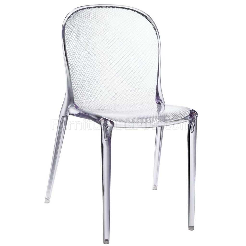 Scape Dining Chair Set of 4 in Clear Acrylic by Modway