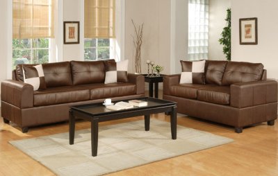 Modern Contemporary Living Room Furniture on Leather Contemporary 2pc Modern Living Room Set At Furniture Depot