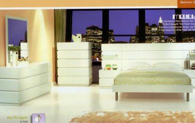 High Gloss Bedroom Furniture on High Gloss White Finish Modern Bedroom W Optional Casegoods At