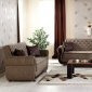 Light Brown Fabric Modern Convertible Sofa Bed w/Storage